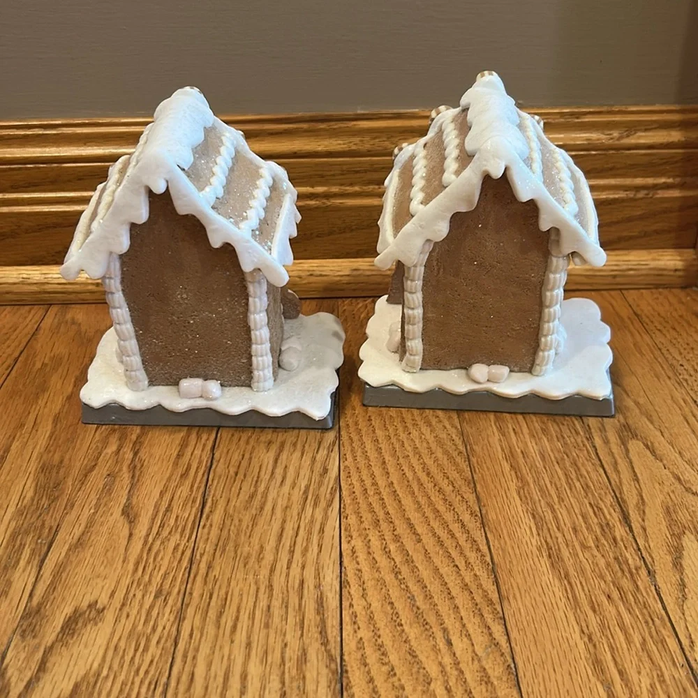 Gingerbread House Stocking Holders - White and Brown - Picture 3 of 4